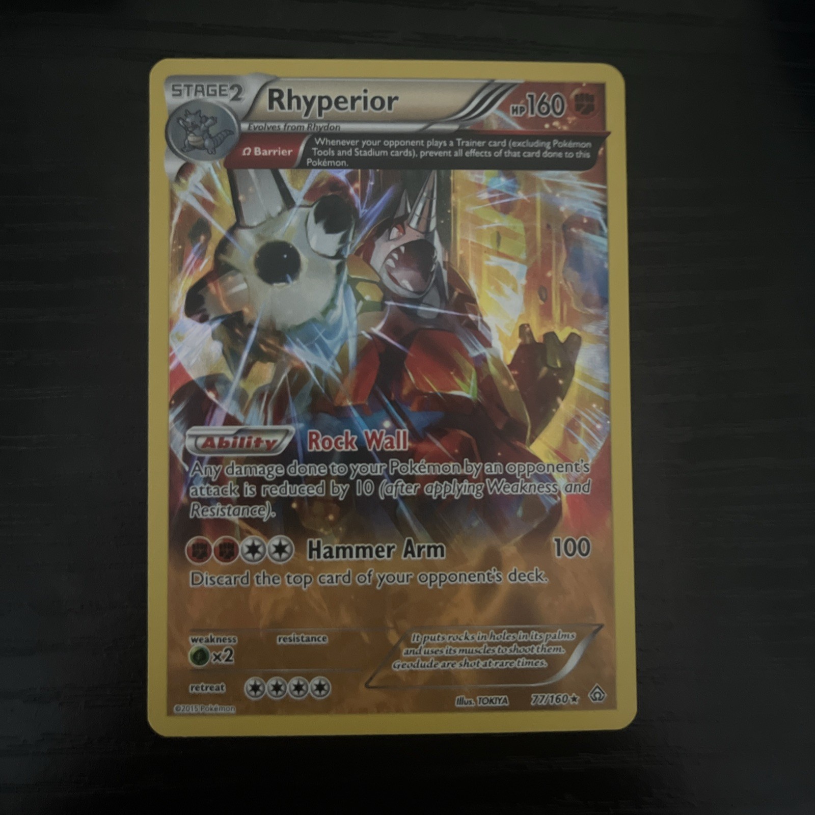 Rhyperior 77/160 - Primal Clash - Ultra Rare Holo Pokemon Card Near Mint