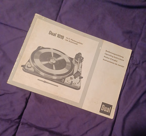 Operating Manual DUAL 1019 Changer Turntable Record Player Phonograph