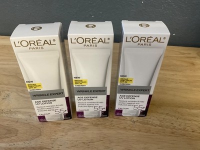 Pack Of 3 L Oreal Paris Wrinkle Expert .Spf 30 Age Defense UV Lotion. Calcium 55