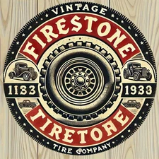 8" Retro Flint Tire Co. Metal Sign - Vintage Car Advertisement