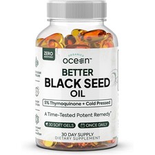 1-3pack Organics Ocean Better Black Seed Oil Cold Pressed Pure - Support Memory