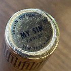 Vtg Lanvin My Sin EMPTY Perfume Bottle  1/8 Fl Oz Perfumes Gold  Brass Color — photo 3