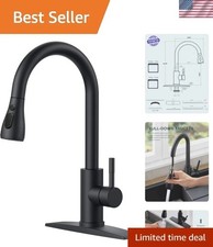 Versatile Black Kitchen Faucet with Lead-Free Design  18 Inch Retractable Hose