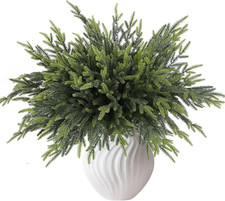 12 Pcs Christmas Norfolk Pine Branches 17’’ Real Touch Artificial Christmas Bran