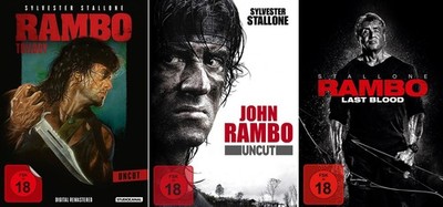 Rambo - Filme 1-5 (Rambo 1-3, John Rambo, Last Blood) Uncut-Bundle # DVD-NEU