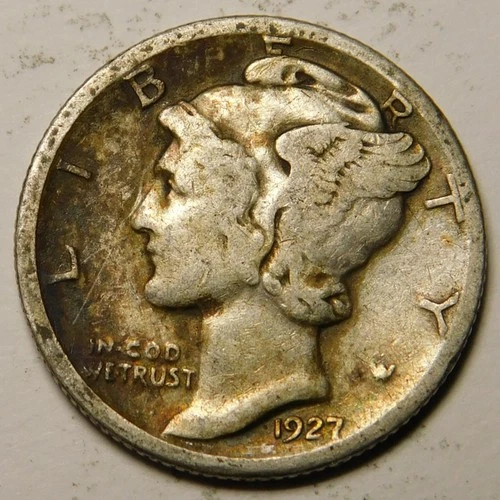 1927 D Mercury Dime VG - F   "Actual Coin Pictured - Not Cleaned"