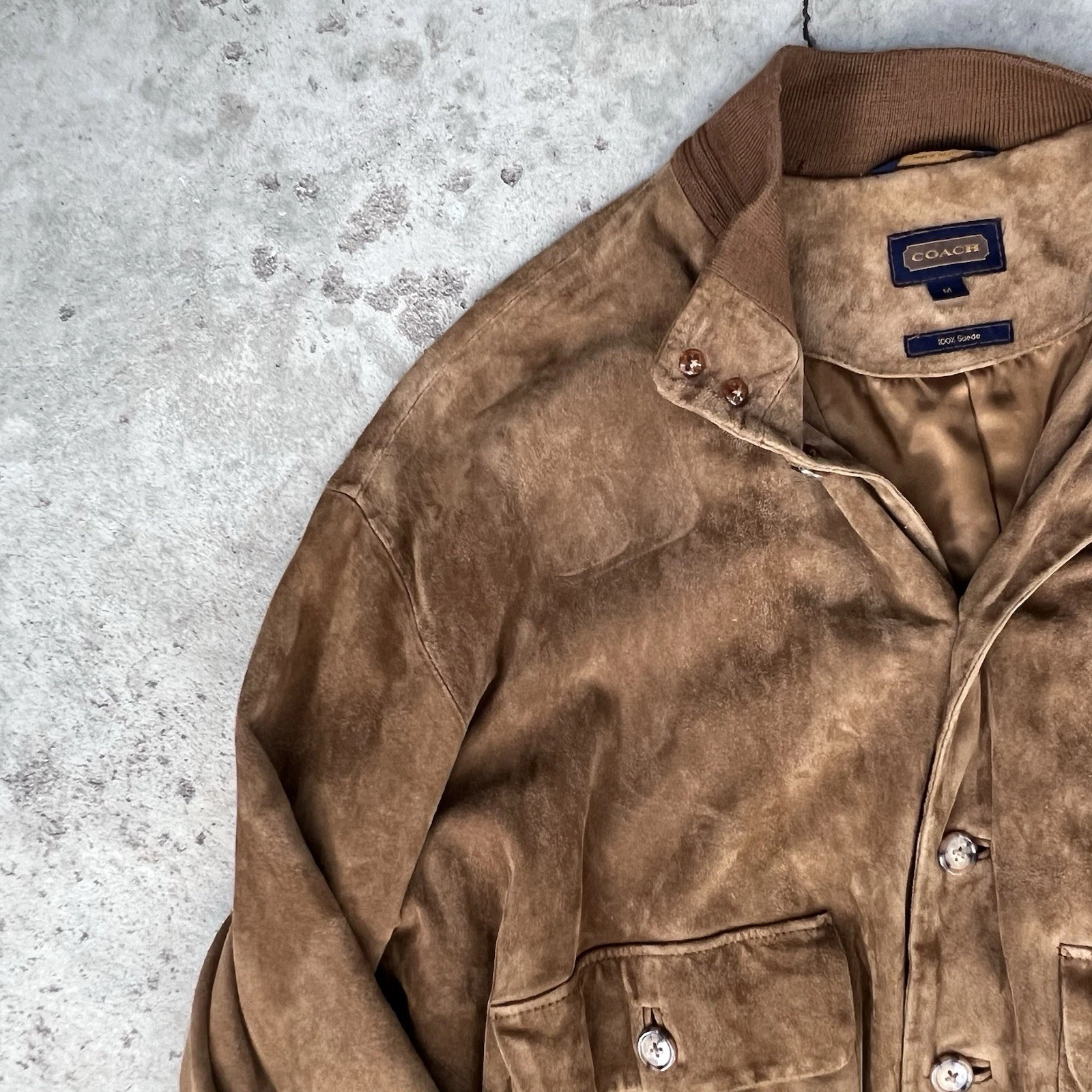Vintage Coach Made in Italy Brown Suede A-1 Valstarino Bomber Flight Jacket M - product detail image 2
