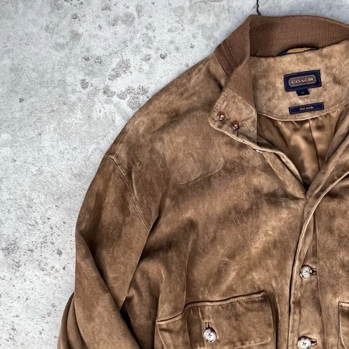 Vintage Coach Made in Italy Brown Suede A-1 Valstarino Bomber Flight Jacket M image 2