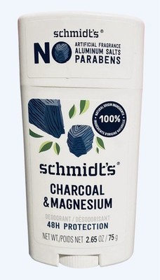 Schmidt's Deodorant Stick Charcoal + Magnesium 2.65 oz Natural 24hr Protection