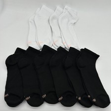 Hanes Sneaker Socks Mens 10-13 Low Cut 10 Pack Black White Athletic Casual