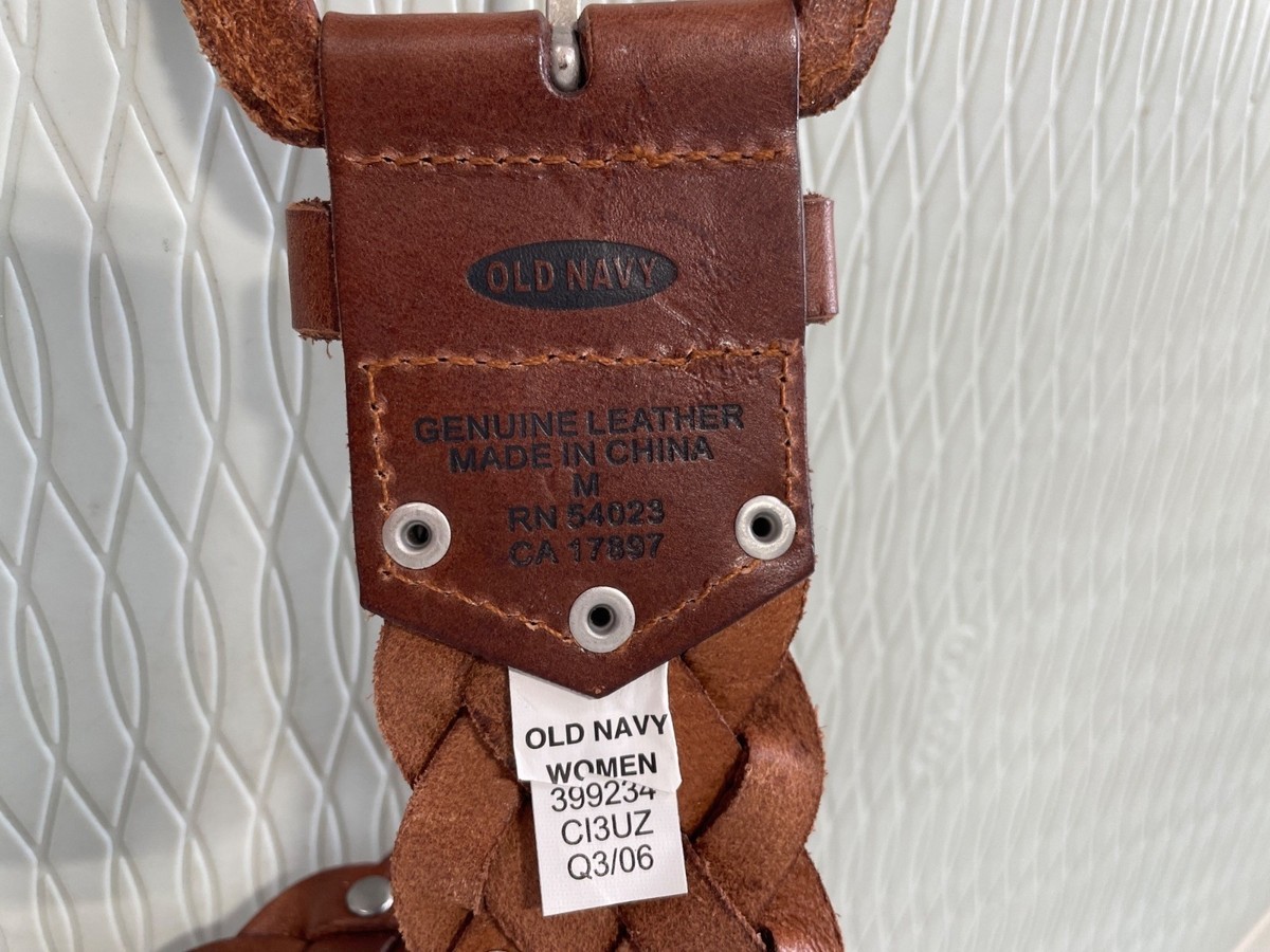Y2K Old Navy Braided Belt Medium Studded Genuine Leather  display picture 3