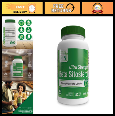 Ultra Strength Beta Sitosterol 1000mg | Non-GMO Vegan Phytosterols Complex 180 C