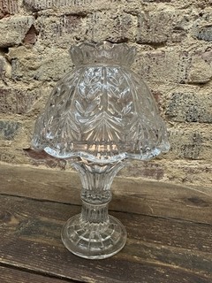VTG Clear Fairy Lamp Fifth Avenue Portico Candle Holder Leaded Crystal Germany