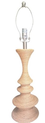 Seagrass Rope Jute Wrapped Natural Coastal Nautical Boho Table Lamp EUC