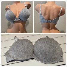 Victoria s Secret Bombshell Plunge T Shirt 36D Add 2 Cups Push Up Bra Gray NWT