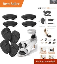 Dr. JK Metatarsal Pads for Women - 8 pcs Black Gel Cushions for Foot Pain Relief