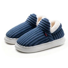 Drecage Womens Fuzzy Slippers Mens, Fleece Lined 6-7 Women/4.5-5.5 Men, Blue