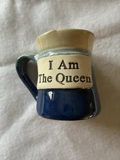Tumbleweed Pottery I Am the Queen Large 20oz Pottery Mug NOS