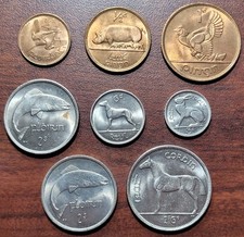 IRELAND UNC Coins Set 1951-1955 1/4, 1/2, 1d, 3d, 6d, (2) Florins, 1/2 Crown