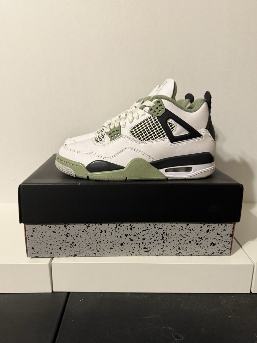 NIKE Air Jordan 4 Retro White Seafoam Oil Green Size 7W 5.5M  display picture 3