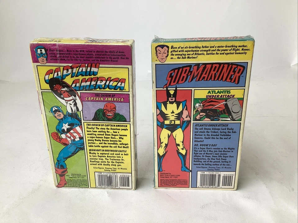 Marvel Comics Origin of Captain America + Sub-Mariner 1991 SEALED VHS - Image 2 of 4