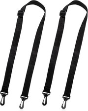 2 Pack Adjustable Black Bag Straps with Clips Replacement Shoulder Sling Strap