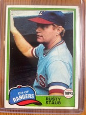 1981 Topps #80 Rusty Staub Texas Rangers Baseball Card Vintage MLB