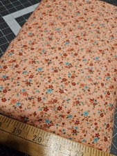 VTG VIP CRANSTON Fabric Calico PEACH Floral Tiny Flowers Floral BY THE HALF YARD