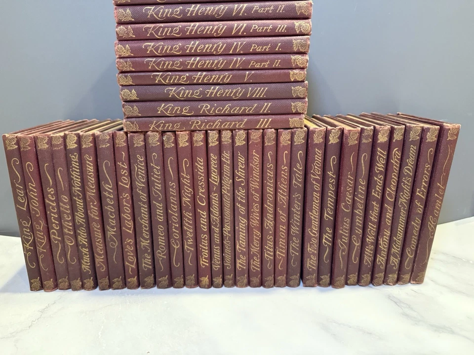 Antique Henry Altemus Shakespeare Miniature Books 38 Vols (Missing Hamlet) Foto 3 de 4