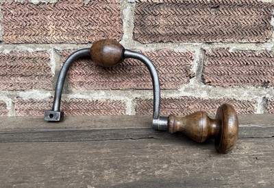 Antike frühe sechs Pfennig Hand Klammer Handbohrer Schnecke Holzbearbeitung Vintage altes Werkzeug