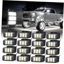  16PCS White Rock Lights, Super Bright Pure White 6000K Rock Lights for 16 Pods