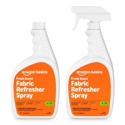 Amazon Basics Fabric Spray, Fabric Freshner, Fresh Scent, 32 fl oz, Pack of 2, P