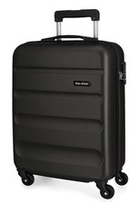 TROLLEY MONOCOLORE NERO ROLL ROAD 70 CM GRANDE 4 RUOTE RIGIDO