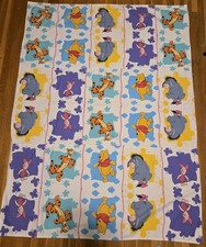 Vintage Disney Winnie the Pooh Crib Size Quilt Blanket Piglet Tigger Eeyore 90s