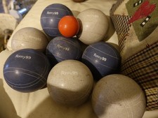 Bocce Ball Set Blue and White with Bag, Including My Name Ronny 99 AOK.