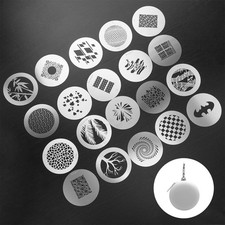 20Pcs Round Gobos Kit for Optical Snoot,66mm/2.6in Metal Plate Patterns for S...