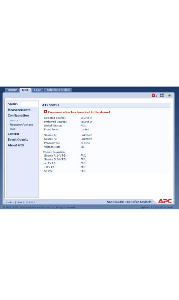 APC AP7721 Automatic Transfer Switch ATS PDU 12xC13 10A Hardware Defekt Bastler - Bild 2 von 4