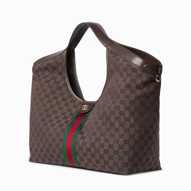 NEW GUCCI Giglio Dark Brown GG canvas Large Tote Bag 853971 Japan