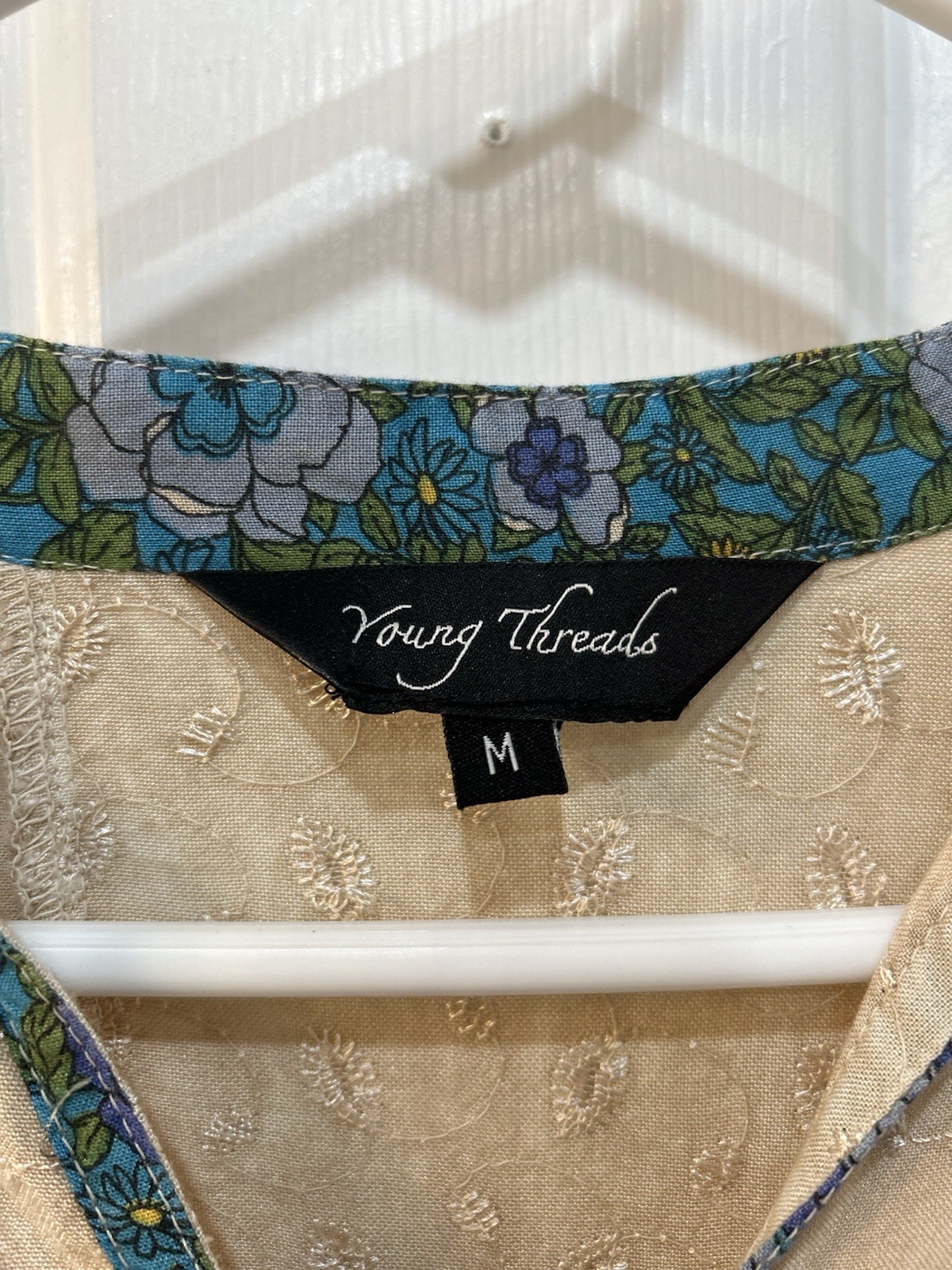 Young Threads Flowy Patchwork Peasant Tunic Top S… - image 3