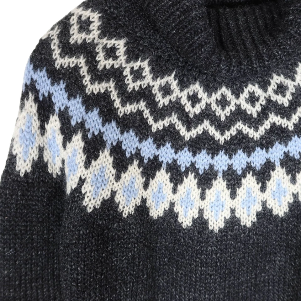 Suéter De Colección J CREW Nordic Fair Isle Grueso Cuello Alto Talla M Lana Mohair Foto 3 de 4