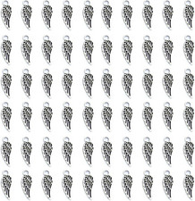 100Pcs 3/4 Inch Angel Wings Feather Pendant Charm for DIY Jewelry Making Supplie