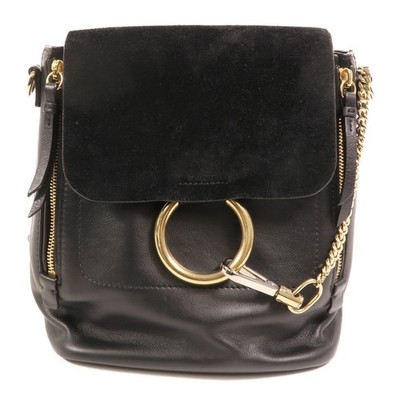 Chloe Faye Backpack Calfskin Leather/Suede Black
