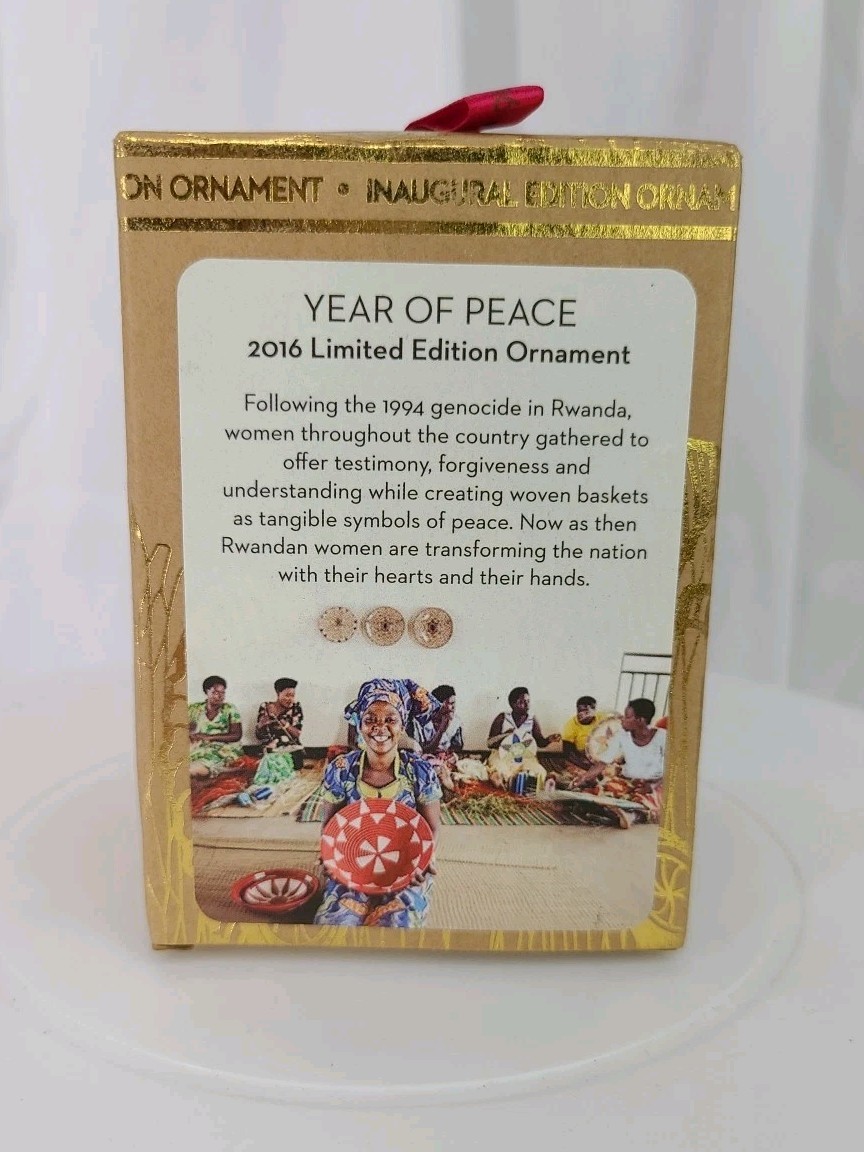 '16 Year Of Peace Macy's Inaugural Edition Ornament Rwanda Handwoven Basket 1267