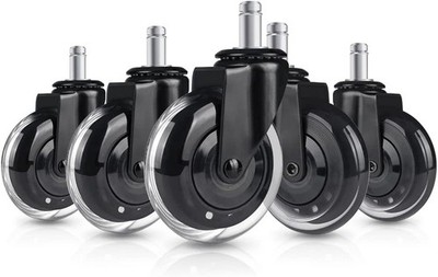 Hirate Office Chair Caster Replacement Upgraded 3 inch, Black