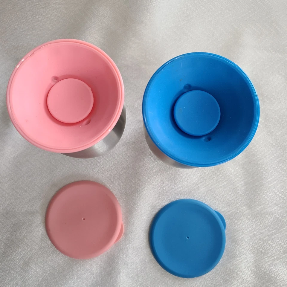 Juego de 2 tazas HOGG 10 oz acero inoxidable 360° cubiertas de tapa extra Foto 3 de 4