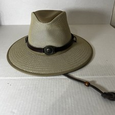 Godfrey's Handmade Australian Hat Tan Mesh Safari Outback Med Hat Leather Band