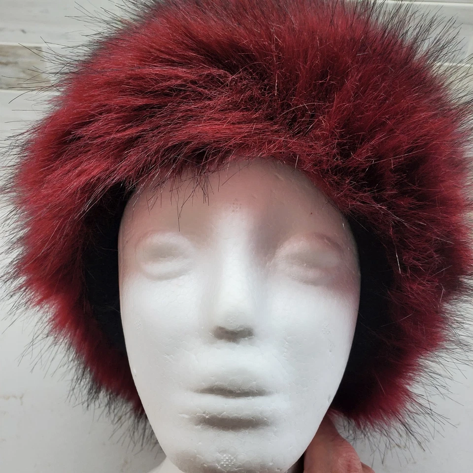 Borgoña Imitación Piel Invierno Ruso Para Mujer Cosaco Moda Sombrero Nieve Esquí Lujo Diversión Foto 4 de 4