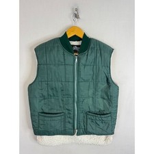 Vintage Sexton Century 21 Quilted Sherpa Lined Vest Green Mens M Canada High Low