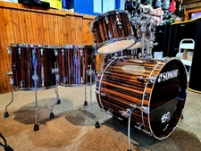 Sonor 150th Anniversary AQ2 Stage 6-piece Shell Pack - Ebony High-gloss Lacquer