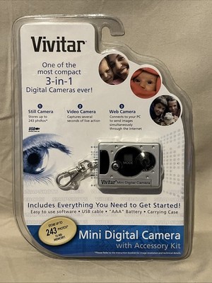 Vivitar Mini Digital Camera NOS Sealed 3 in 1 USB Photo Video 2000s Retro Gift